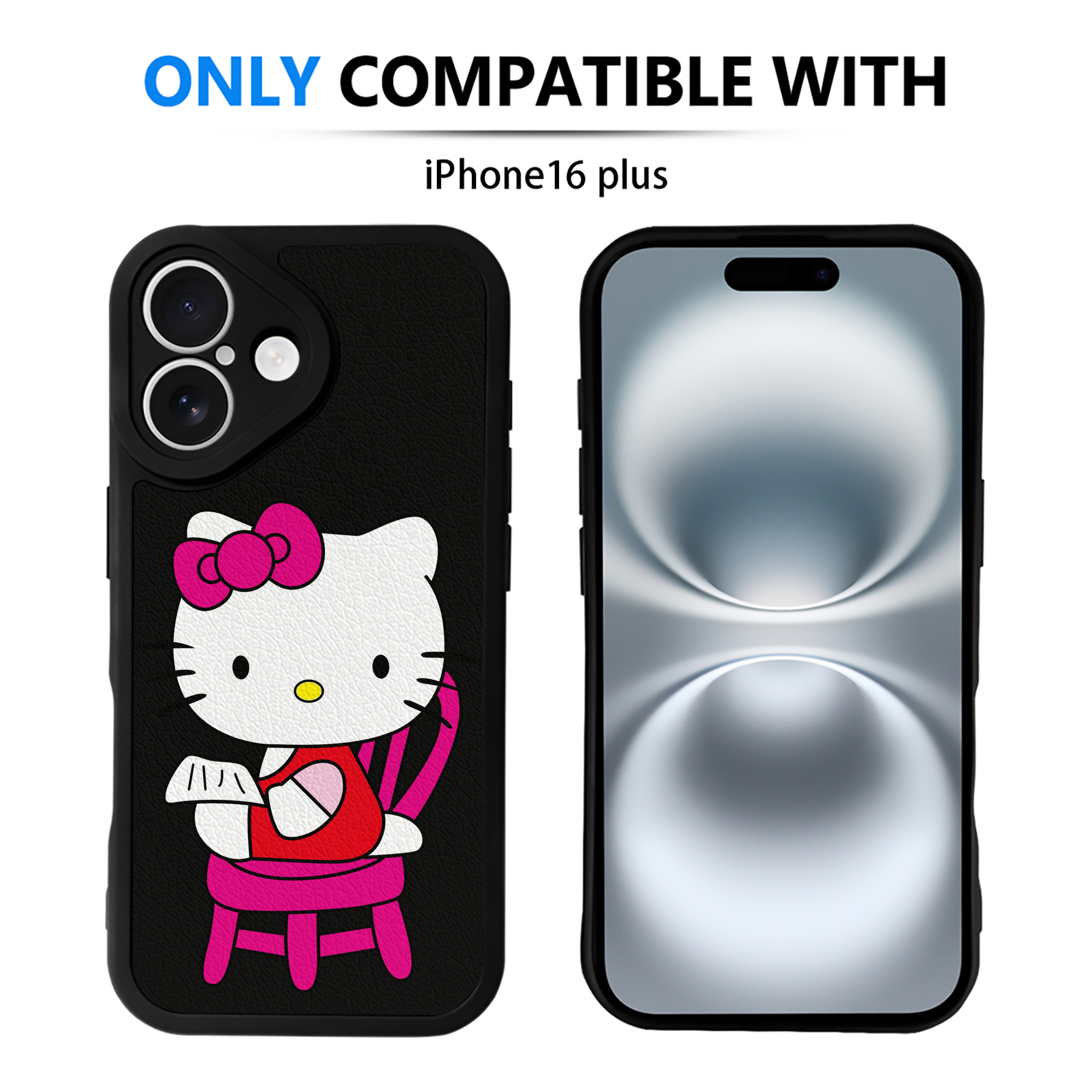 （画像用） Hello Kitty ハローキティ 【iPhone 16シリーズ対応】シリコンスマホケース（レザー調） 材質：シリコン